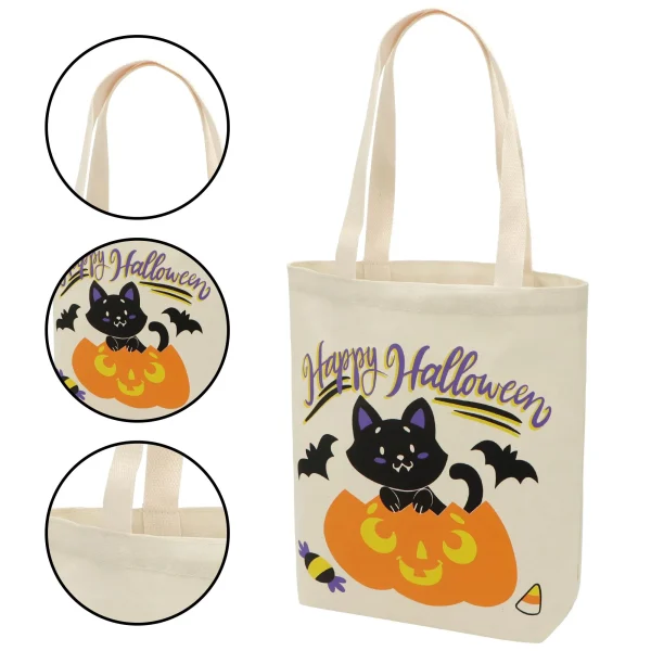 3Pcs Large Halloween Canvas Tote Bags 7 3Pcs Large Halloween Canvas Tote Bags - Image 5