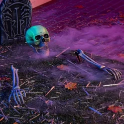 3Pcs Lighted Skull And Skeleton Arms Groundbreaker Stakes (Green Light) -Spirit Halloween Shop 3Pcs Lighted Skull and Skeleton Arms Groundbreaker Stakes Green Light 3 600x600 1