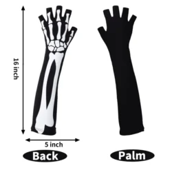3Pcs Skeleton Fingerless Long Gloves (Glow In The Dark) -Spirit Halloween Shop 3Pcs Skeleton Fingerless Long Gloves Glow in the Dark 4 result 600x600 1