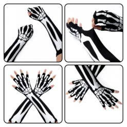 3Pcs Skeleton Fingerless Long Gloves (Glow In The Dark) -Spirit Halloween Shop 3Pcs Skeleton Fingerless Long Gloves Glow in the Dark 6 result 600x600 1