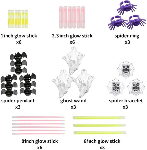 33Pcs Spider Theme Glow Sticks Kit 5 33Pcs Spider Theme Glow Sticks Kit - Image 3