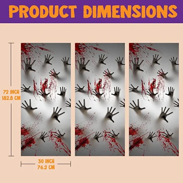 3pcs Zombie Hands Halloween Door Cover 72in X 30in 7 3pcs Zombie Hands Halloween Door Cover 72in X 30in - Image 5