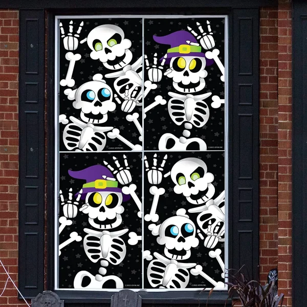 4 Pcs Cute Skeleton Window Covers 3 4 Pcs Cute Skeleton Window Covers
