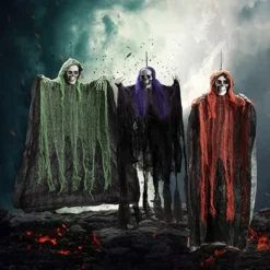 3pcs Hanging Skeleton Grim Reaper Decoration 35.3in -Spirit Halloween Shop 43 Pack Hanging Grim Reapers With Hair 3 Pack 8 600x600 1