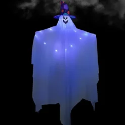 Light-up Hanging Ghost With Hat, Blue Lights 47in -Spirit Halloween Shop 47 Light up Hanging Ghost with Hat Blue Lights 1 600x600 1