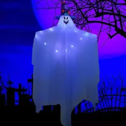 Light-up Hanging Ghost With Hat, Blue Lights 47in -Spirit Halloween Shop 47 Light up Hanging Ghost with Hat Blue Lights 2 600x600 1