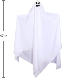 Halloween Light Up Hanging Ghost 47in -Spirit Halloween Shop 47 Light up Hanging Ghost with Hat and Spooky Blue LED Light 3 600x757 1