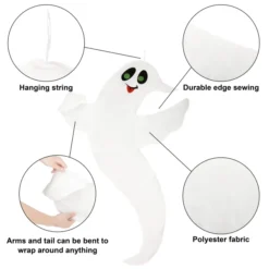 Halloween Tree Wrap Ghost Decoration 47.6in -Spirit Halloween Shop 47.6 Halloween Cute Ghost Tree Hugger 4 scaled 600x600 1