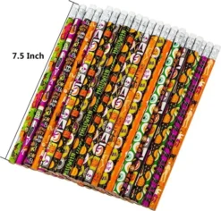 48Pcs Halloween Pencils And Erasers 7.5in -Spirit Halloween Shop 48 PCS Halloween Pencil Assortment with Eraser 7 600x573 1