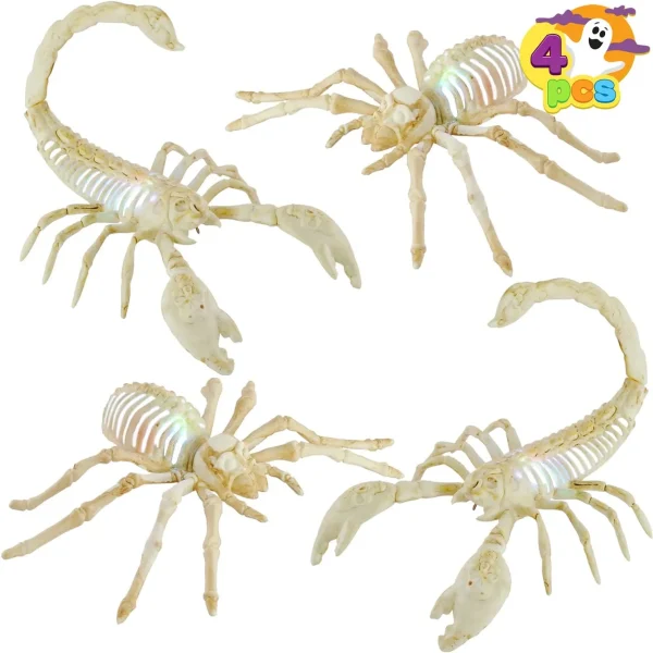 4Pcs Light Up Halloween Spider & Scorpion Skeleton 4 4Pcs Light Up Halloween Spider & Scorpion Skeleton - Image 2