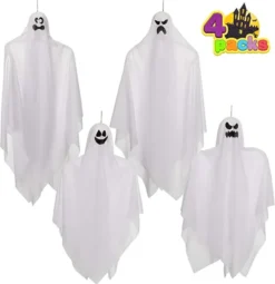 4pcs Hanging Ghost Decoration (2) 35.5in And (2) 27.5in -Spirit Halloween Shop 4pcs Hanging Ghost Decoration 7 35.5in and 2 27 600x619 1