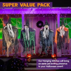 4pcs Hanging Witch Decoration 19.6in -Spirit Halloween Shop 4pcs Hanging Witch Decoration 19 5 600x600 1