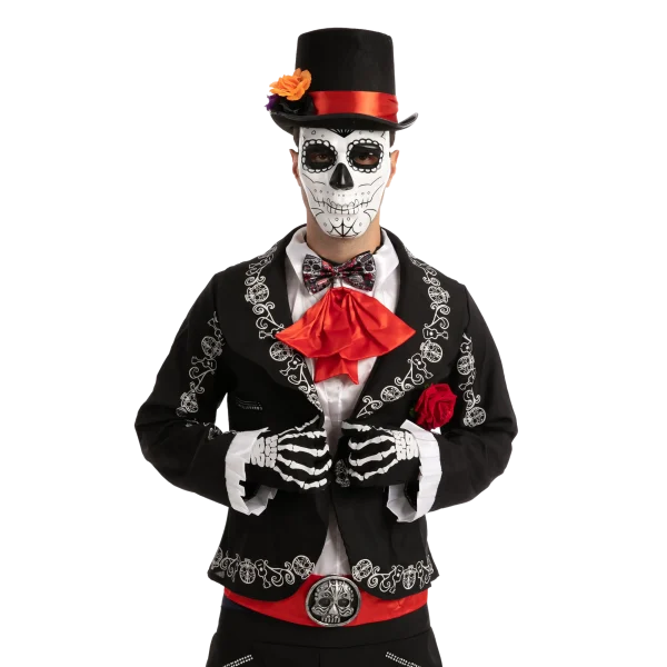 4pcs Mens Day Of The Dead Halloween Costume Accessories 4 4pcs Mens Day Of The Dead Halloween Costume Accessories - Image 2