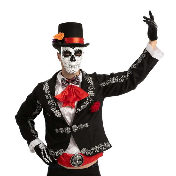 4pcs Mens Day Of The Dead Halloween Costume Accessories 7 4pcs Mens Day Of The Dead Halloween Costume Accessories - Image 5