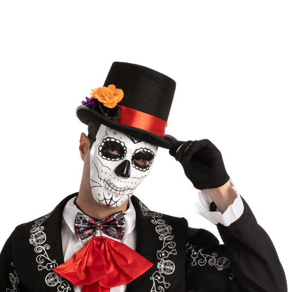 4pcs Mens Day Of The Dead Halloween Costume Accessories 8 4pcs Mens Day Of The Dead Halloween Costume Accessories - Image 6