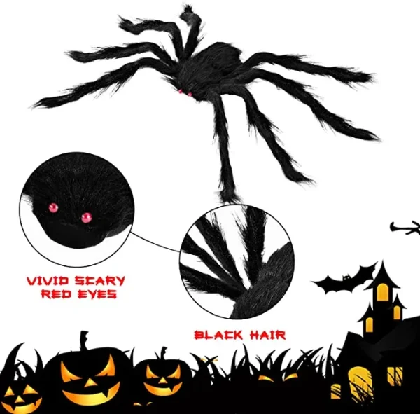 5pcs Halloween Realistic Hair Spiders 4 5pcs Halloween Realistic Hair Spiders - Image 2