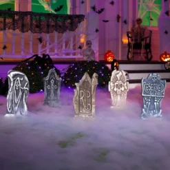 5pcs Foam Graveyard Tombstone Halloween Decorations 17in