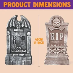 5pcs Halloween Tombstone Decorations 17in 13 5pcs Halloween Tombstone Decorations 17in -Spirit Halloween Shop 5 pack Realistic Foam Tombstones And Stands 3 600x600 1