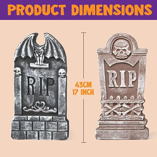 5pcs Halloween Tombstone Decorations 17in 8 5pcs Halloween Tombstone Decorations 17in - Image 6