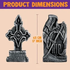 5pcs Foam RIP Graveyard Headstone Decorations 17in -Spirit Halloween Shop 5pcs Foam RIP Graveyard Headstone Decorations 17in 4 600x600 1