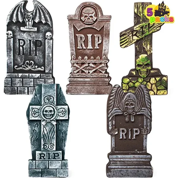 5pcs Halloween Tombstone Decorations 17in 4 5pcs Halloween Tombstone Decorations 17in - Image 2