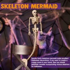 5pcs Posable Mermaid Skeleton Decorations 20in -Spirit Halloween Shop 5pcs Posable Mermaid Skeleton Decorations 20in 5 600x600 1