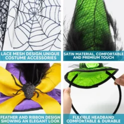 3Pcs Halloween Witch Hat Headband Set -Spirit Halloween Shop 6 Pcs Halloween Witch Hat Headband Set 4 result 600x600 1