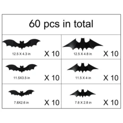 60pcs Halloween Bat Wall Decorations 10 60pcs Halloween Bat Wall Decorations -Spirit Halloween Shop 60Pcs Bat Stickers 3 result 600x600 1
