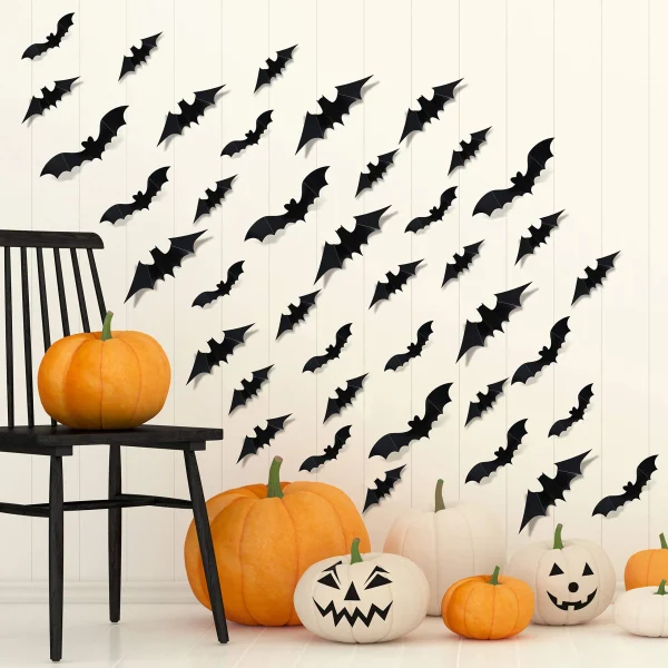60pcs Halloween Bat Wall Decorations 7 60pcs Halloween Bat Wall Decorations - Image 5