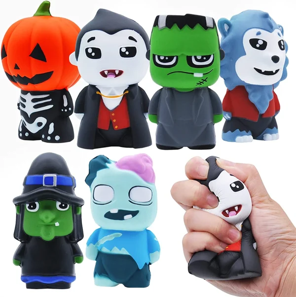 6Pcs Themed Squishy Toys For Halloween 4 6Pcs Themed Squishy Toys For Halloween - Image 2