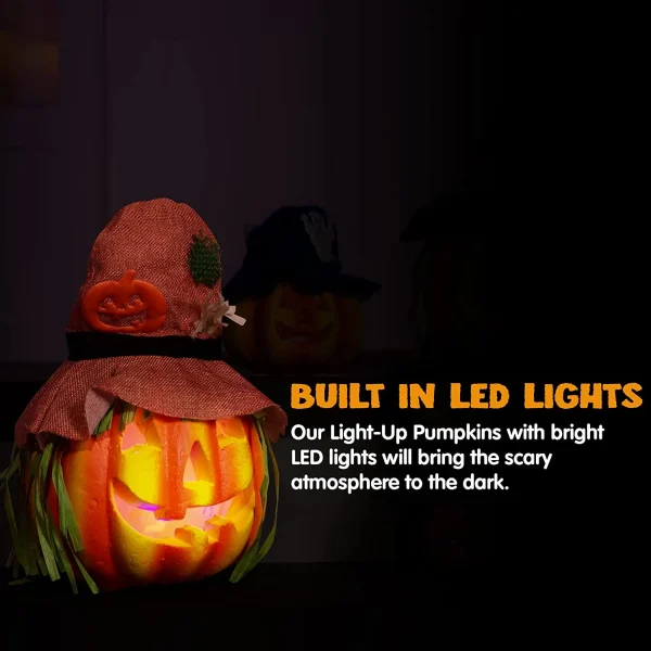 6Pcs Light Up Halloween Jack O Lantern Decoration 4 6Pcs Light Up Halloween Jack O Lantern Decoration - Image 2