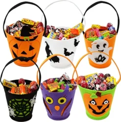 Spirit Halloween Shop 12 Spirit Halloween Shop -Spirit Halloween Shop 6Pcs Pumpkin Candy Holder Buckets 6 1 600x604 1