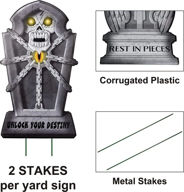 9Pcs Halloween Tombstone Yard Signs 8 9Pcs Halloween Tombstone Yard Signs - Image 6