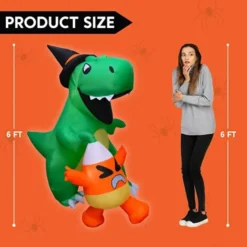 6ft Inflatable LED Dinosaur Catching Candy Corn 12 6ft Inflatable LED Dinosaur Catching Candy Corn -Spirit Halloween Shop 6ft Halloween Inflatable Dinosaur Catching Candy Corn 5 result 600x600 1