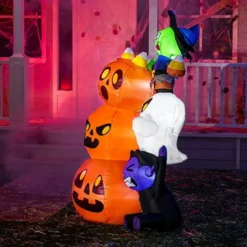 6ft LED Halloween Pumpkins With Stacked Characters -Spirit Halloween Shop 6ft Halloween Inflatable Stacked Characters 4 result 600x600 1
