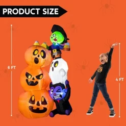 6ft LED Halloween Pumpkins With Stacked Characters -Spirit Halloween Shop 6ft Halloween Inflatable Stacked Characters 5 result 600x600 1