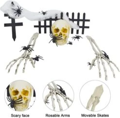 Skeleton Graveyard Yard Stake Decoration -Spirit Halloween Shop 71sbKntf70L. AC SL1500 600x587 1