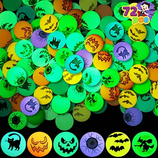 72 Halloween Glow In The Dark Bounce Balls 4 72 Halloween Glow In The Dark Bounce Balls - Image 2