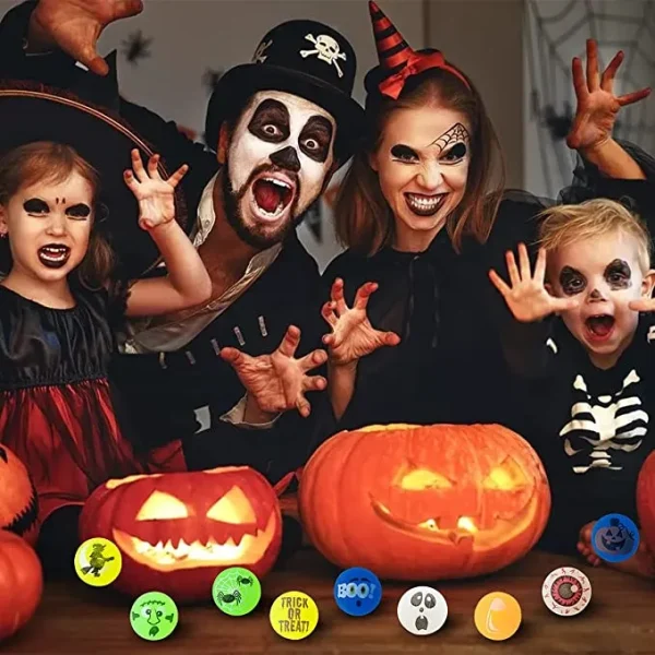 72Pcs Halloween Glow-in-the-Dark Bouncy Balls With 12 Varied Designs 3 72Pcs Halloween Glow-in-the-Dark Bouncy Balls With 12 Varied Designs