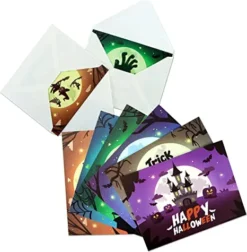 72Pcs Halloween Greeting Cards With Envelopes 11 72Pcs Halloween Greeting Cards With Envelopes -Spirit Halloween Shop 72Pcs Halloween Greeting Cards with Envelopes 3 1