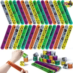 72Pcs Halloween Reflective Slap Bracelets