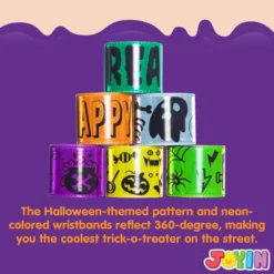72Pcs Halloween Reflective Slap Bracelets -Spirit Halloween Shop 72Pcs Halloween Reflective Slap Bracelets 3 result 600x600 1