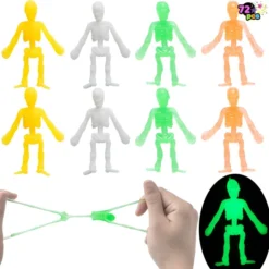 72pcs Halloween Stretchy Skeleton Toy -Spirit Halloween Shop 72Pcs Halloween Stretchy Skeletons Glow In The Dark 2 result 600x600 1