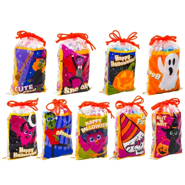 72Pcs Halloween Transparent Drawstring Treat Bags 3 72Pcs Halloween Transparent Drawstring Treat Bags
