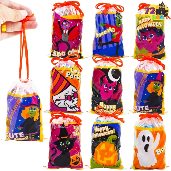 72Pcs Halloween Transparent Drawstring Treat Bags 4 72Pcs Halloween Transparent Drawstring Treat Bags - Image 2
