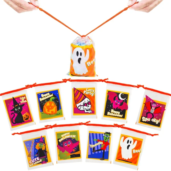 72Pcs Halloween Transparent Drawstring Treat Bags 5 72Pcs Halloween Transparent Drawstring Treat Bags - Image 3