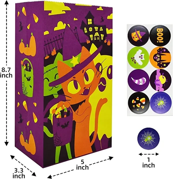 48pcs Paper Halloween Treat Bags In 8 Designs 8 48pcs Paper Halloween Treat Bags In 8 Designs - Image 6