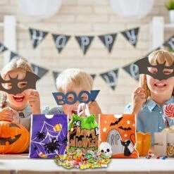 96Pcs Plastic Drawstring Treat Bags 6in×6in -Spirit Halloween Shop 81Cx8PMSpQL. AC SL1500 600x600 1