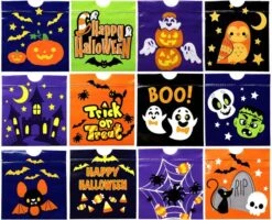 96Pcs Plastic Drawstring Treat Bags 6in×6in -Spirit Halloween Shop 81UYZP7w2pL. AC SL1500 600x486 1