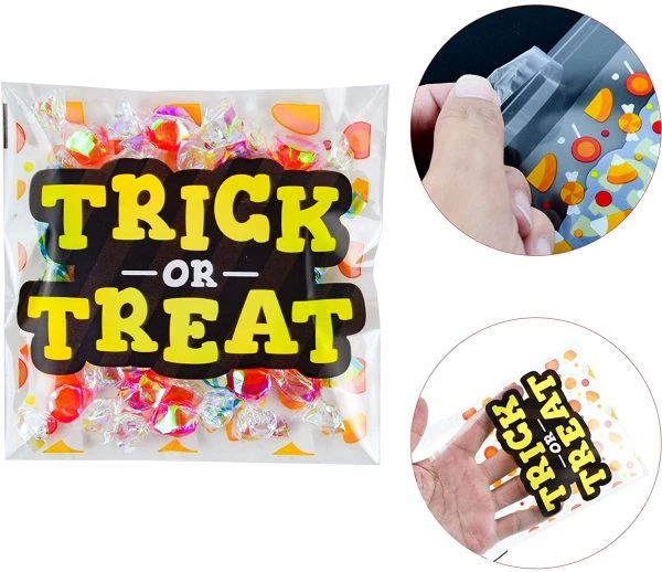 150 Pcs Halloween Square Double Sided Cellophane Candy Treat Bag 6 150 Pcs Halloween Square Double Sided Cellophane Candy Treat Bag - Image 4